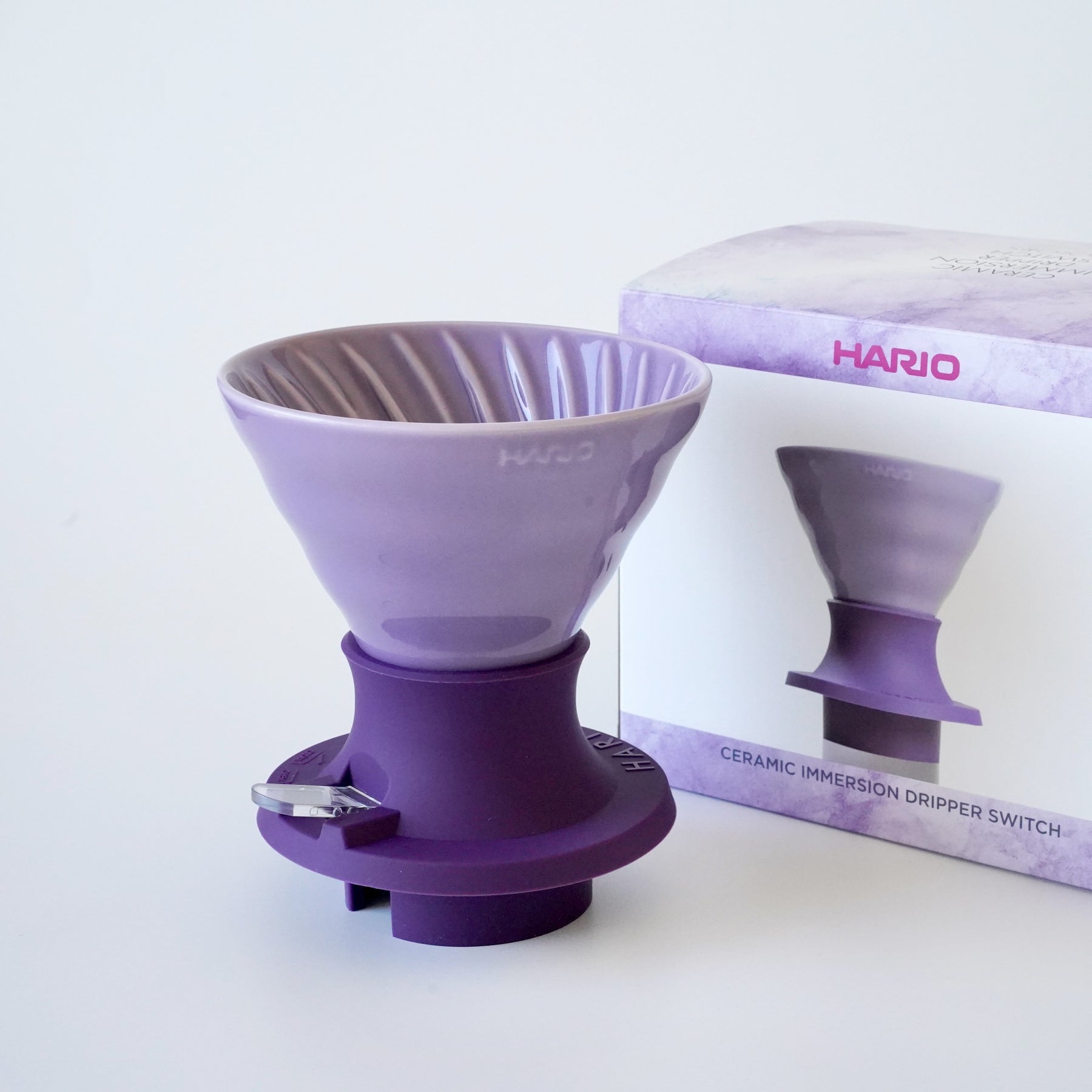 Hario V60 Immersion Switch Dripper 02 Lavender Purple + Packaging