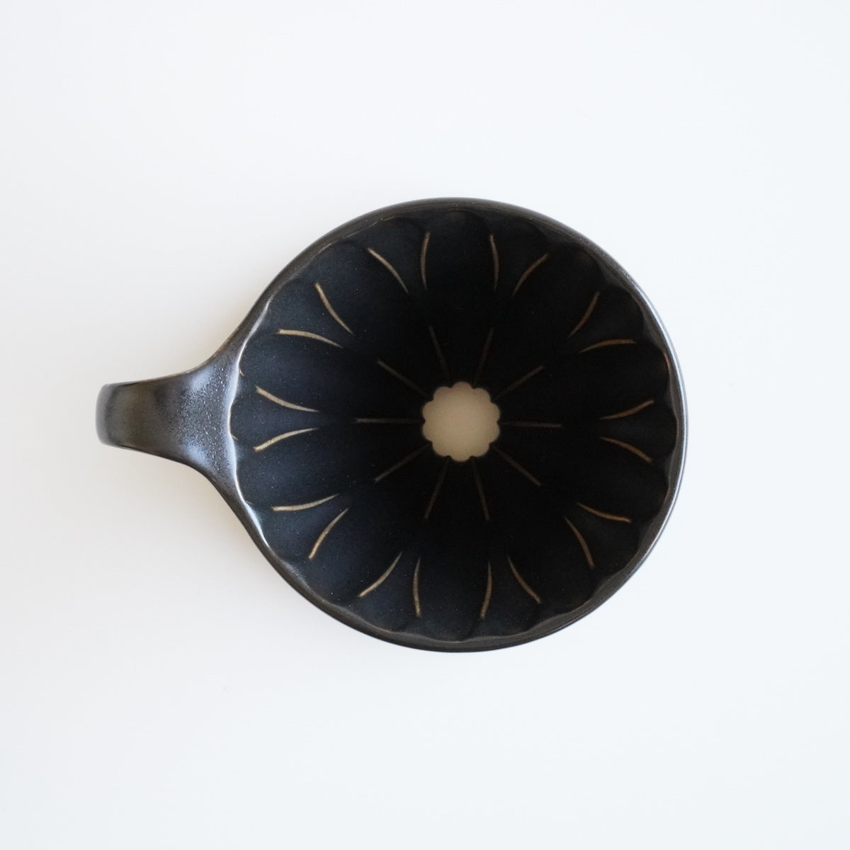 CAFEC Flower Dripper Matte Black Ribs | THE COFFEE GOODS