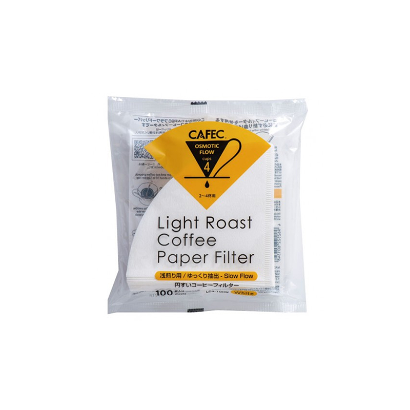CAFEC Light Roast Coffee Paper Filters 100 sheets White 2-4 Cup